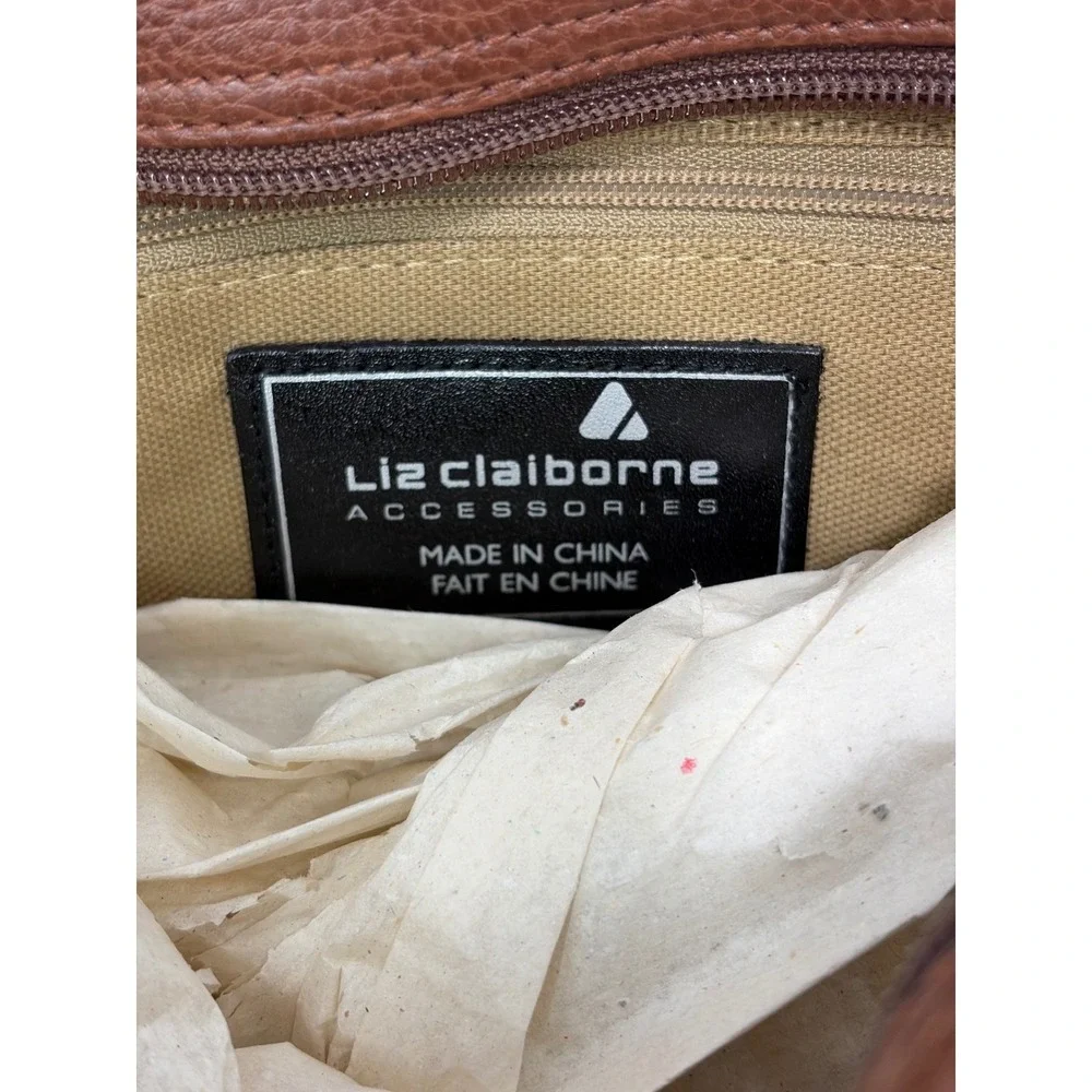 Liz Claiborne Brown Satchel Handbag & Matching Wallet Set NWT Classic‎ Pebbled